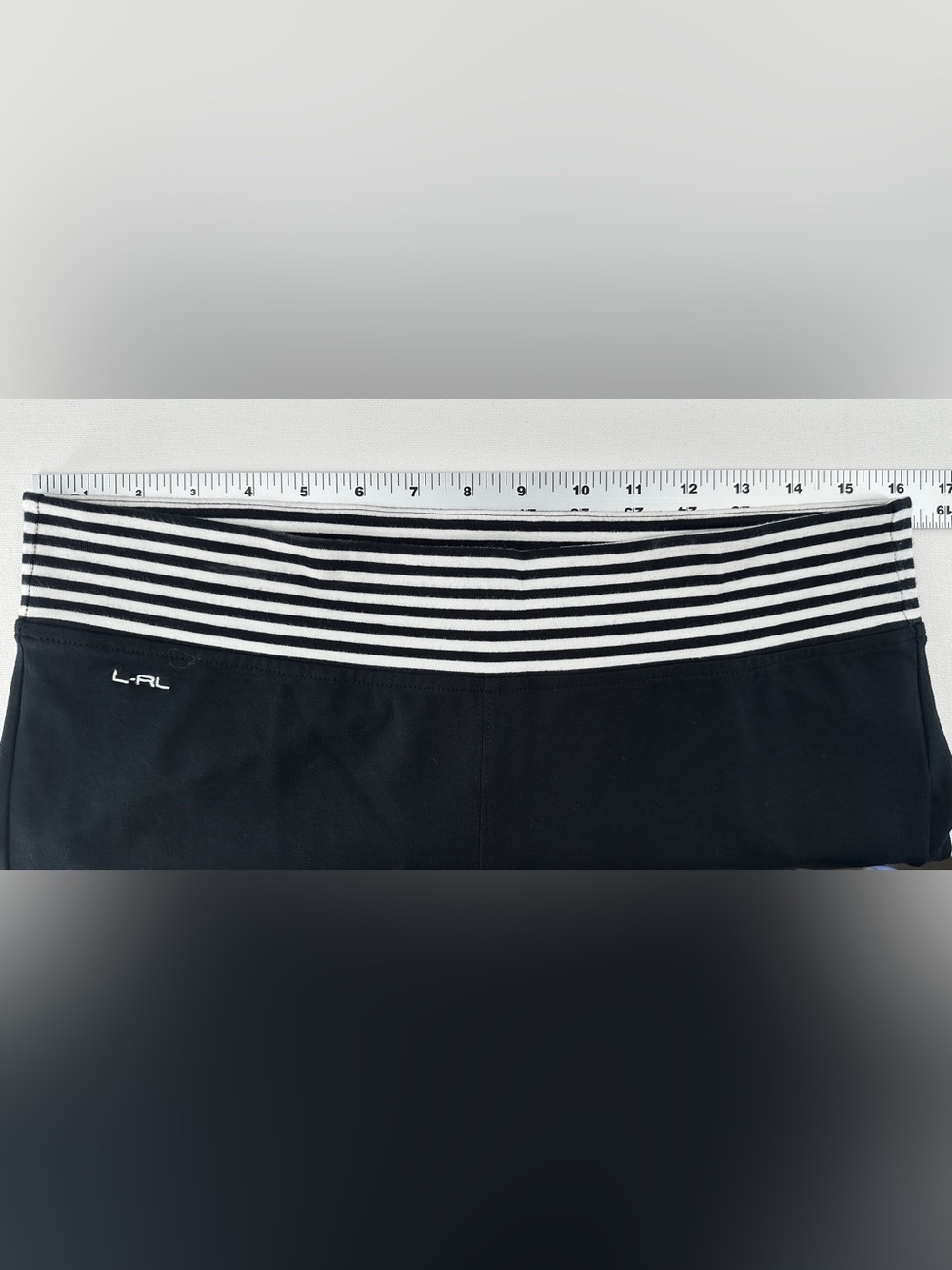 Lauren Active Ralph Lauren Fold-Over Yoga Pants Women’s Medium Black Wide Leg - Picture 4 of 6